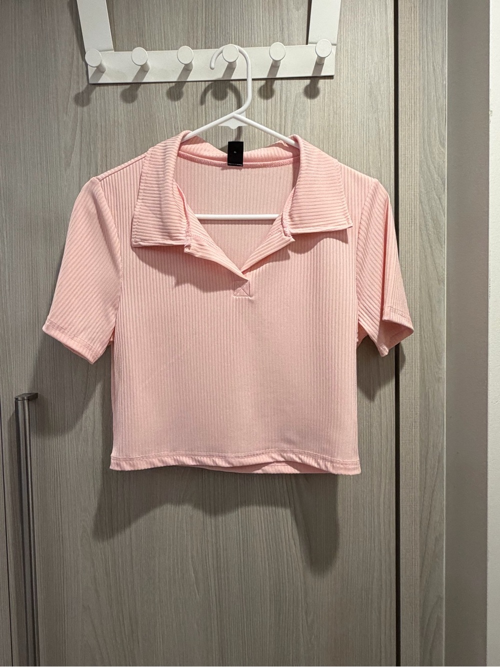 Brand New Without Tag Ribbed Collared Crop Polo Too Size L